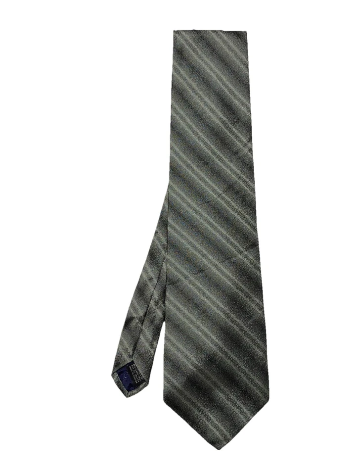 Christian Dior Made In Canada Green Striped Silk Men’s Tie  - Image 1 of 4