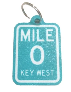 Key West Florida Mile Marker 0 Rectangular Souvenir Keychain - Picture 1 of 1