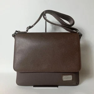 Bulgari Leather Shoulder Bag Brown Used rusted hardware small stain - Picture 1 of 10
