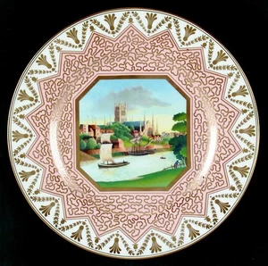 Royal Worcester Chamberlain View Plate 250 Anniv Worcester Cathedral Box 2233383 - Bild 1 von 1