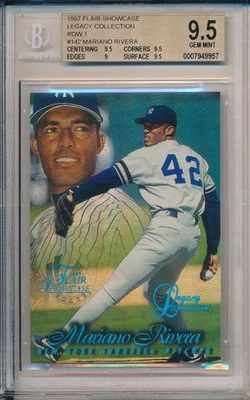 Flair Showcase #142 1997 Mariano Rivera Legacy Collection fila 1 #/100 BGS 9,5 Foto 1 de 2
