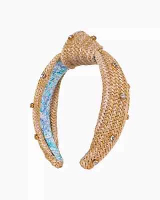 Diadema Lilly Pulitzer NUEVA CON ETIQUETAS Adornada con Rafia Surf Azul Soleil It On Me Foto 1 de 4