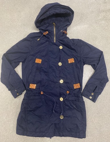 Giacche Michael Kors donna piccole blu navy con cappuccio zip intera maniche lunghe bottoni