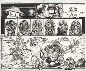 Godzilla: Through the Ages Illustration by Alex Sanchez DPS Original Art Signed - Picture 1 of 1