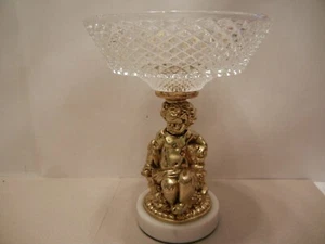VINTAGE HAMILTON STERLING 24KT VERGOLDET FILIGRAN CHERUB MIT BLEIKRISTALL SCHALE  - Bild 1 von 9