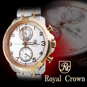 Reloj de pulsera Royal Crown 8426SB para hombre 42 mm caja de acero inoxidable 3 cajeros automáticos - Imagen 1 de 8