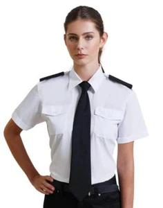 Camisa de piloto para damas Blusa de manga corta para mujeres Ropa de trabajo de seguridad policial Uniforme - Imagen 1 de 10
