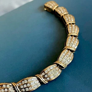 3ct Diamond Bracelet 9ct  Yellow Gold  Statement in 19g 3ct Heavy Channel Set - Picture 1 of 14
