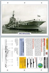 HMS Implacable - 1944 - Aircraft Carriers - Atlas Warships Maxi Card - Picture 1 of 1