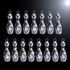 15x Clear Glass Crystal Chandelier Lamp Part Drops Prisms Hanging Pendant 38mm &