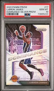 2020-21 LEBRON JAMES PRIZM DOMINANCE SILVER PSA 10 LAKERS GREAT GOAT LOW POP=27 - Picture 1 of 2