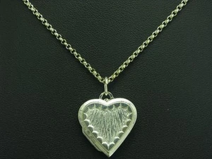 925 Sterling Silber Kette & 800 Silber Medaillon / Echtsilber / Herz / 45,9cm - Picture 1 of 4