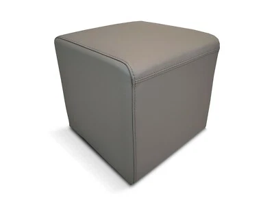 Graues Echtleder Toledo Hocker 40x40 Sitzhocker Rindsleder Sitzwürfel Würfel - Bild 1 von 4
