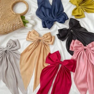Gran Arco de Satén Clip para Cabello Barrettes Boda Cinta para Cabello Coreano 8 Pulgadas - Imagen 1 de 19