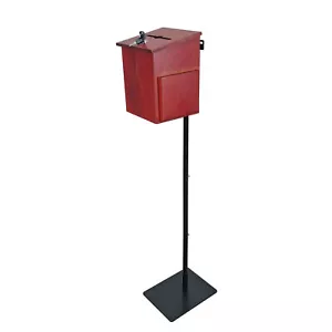 Black Metal Donation Box Floor Stand Lobby Foyer Tithes & Offering Suggestion - Picture 1 of 8
