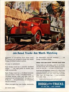 VINTAGE 1945 DODGE JOB BEWERTETE LKW DRUCK ANZEIGE - Bild 1 von 1