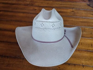 Stetson 10X Shantung Straw Cowboy Hat Natural/Tan size 7 3/4 Made in USA NWT - Picture 1 of 4