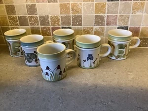 DENBY Heavy MUGS Vintage Retro SIX (6) OF THE BEST VGC - Picture 1 of 13