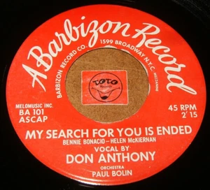 DON ANTHONY - MY SEARCH FOR YOU IS ENDED - CARELESS - LISTEN / JAZZ POPCORN - Picture 1 of 2