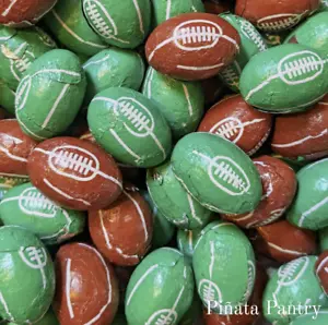 CHOCOLATE FLAVOUR AMERICAN FOOTBALL/RUGBY BALLS Pick & Mix Kids Sport Sweets - Picture 1 of 4