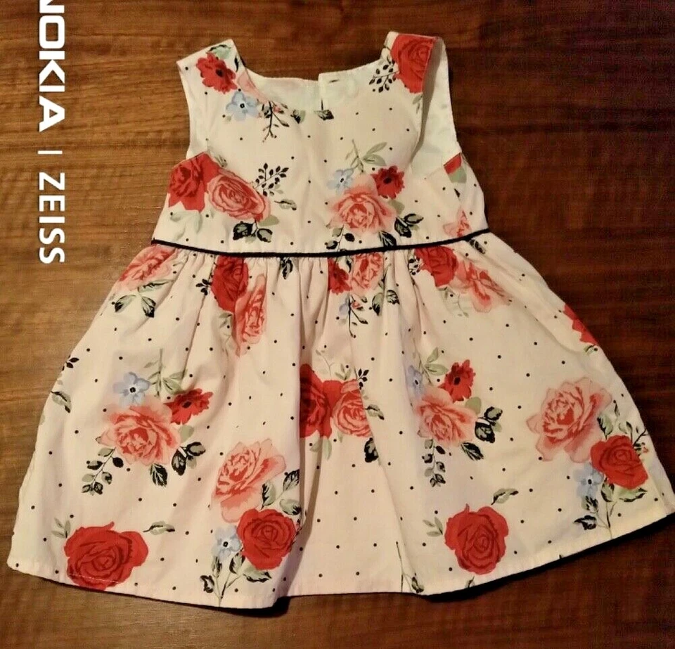 Robe de bal rose demoiselle d'honneur fête fleur mariage bébé fille, taille: 6 - 9 mois - Photo 1/1