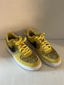 Size 11 - Nike Air Force 1 Low Yellow Snakeskin 2019 - Without Box - Picture 1 of 7