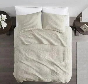 Set copriletto reversibile King Mitchell 3 pezzi crema - Madison Park - Foto 1 di 2