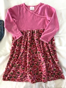 Hanna Andersson Girls 110 US sz 5 Dress Pink Velour - Picture 1 of 7