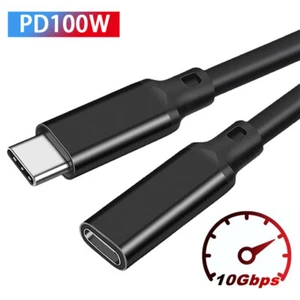 3M 5M USB3.2 Gen2 Type-C Male to Female Extension Cable 10 Gbps Data Sync Lead - Picture 1 of 14