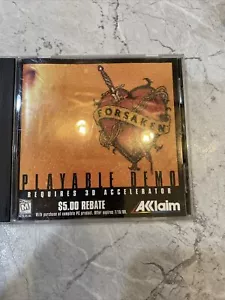 VINTAGE PRE OWNED 1997 FORSAKEN PLAYABLE DEMO VIDEO GAME AKKLAIM Only The Case - Picture 1 of 3