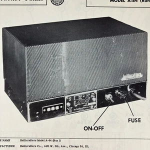 1953 Hallicrafters Amp A-84 Service Wire Schematic Repair Manual Sam’s Photofact - Picture 1 of 2