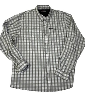 Wranglers Outdoor Men's Shirt 2X Plaid Gray LS Vented Hiking Camping Fishing - Picture 1 of 10