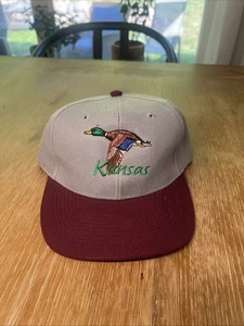VINTAGE Mallard Duck Kansas Hat Hunting Snapback 90s - Picture 1 of 6