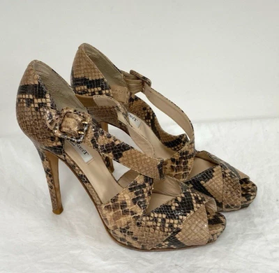 Tacones de cuero de serpiente LK BENNETT 5/38 excelentes tacones impresionantes Foto 1 de 4