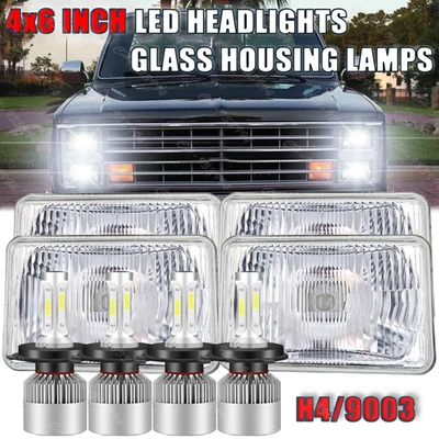 Faros LED H4 4x6" para camioneta Chevrolet C10 C20 C30 K10 K20 1980-1986 4 piezas Foto 1 de 4