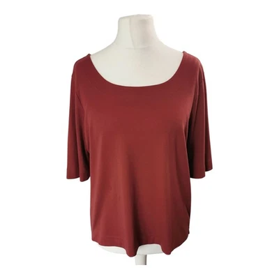 Peruvian Connection Rust Red Top Size XL 14 16 Soft Stretch Cotton Jersey - Image 1 of 4