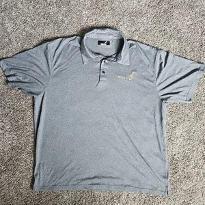 MACK Semi-Truck Collared Size XL Gray Polo Shirt w/ Gold Embroidered Logo - Picture 1 of 8