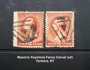 Francobollo USA #210 KEYSTONE FANTASIA ANNULLO MA-8 Yonkers, NY - Scarso! - Foto 1 di 2