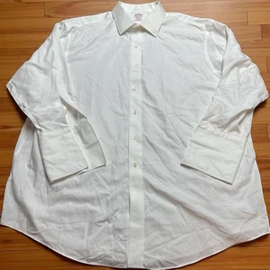 Brooks Brothers Madison Hemd 18-31 weiß Supima Baumwolle bügelfrei französische Bündchen - Bild 1 von 7