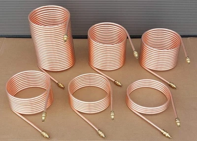 DIWA GBR Spirale Poolheizung Kupferrohr 15x1mm mit Außend. ca.31cm 5m-25m GARDENA Anschl.