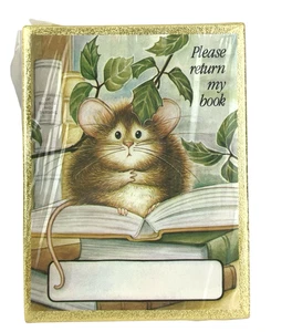 Antioch Publishing Bookplates Cute Mouse Says Please Return My Book Gummed Label - Picture 1 of 3