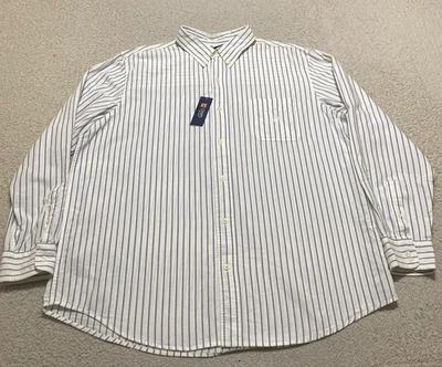NWT Ralph Lauren Chaps Mens 2XL Shirt Blue Striped Long Sleeve Button Down New - Image 1 of 4