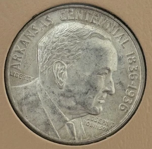 1936 Joseph Robinson Arkansas Silver Commemorative Half Dollar AU Coin - TCCCX - Picture 1 of 2