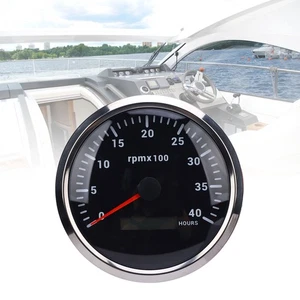 Car 110mm 4 3/8in Tachometer Black Dial Black Bezel 4000RPM Gauge For Truck - Picture 1 of 12