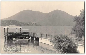 RPPC View from Laws Residence CLEAR LAKE OAKS, CA Lake County 1940s Postcard - Picture 1 of 2