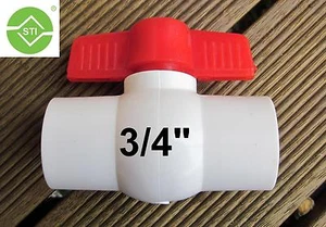 16pcs---PVC BALL VALVE 3/4"(20mm) Slovent Slip End - Picture 1 of 10