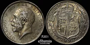 Gran Bretagna, Giorgio V, mezza corona 1916, aUNC - Foto 1 di 6