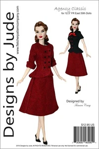 Agency Classic bambola vestiti modello da cucito 12,5" Fashion Royalty East 59th bambole - Foto 1 di 11