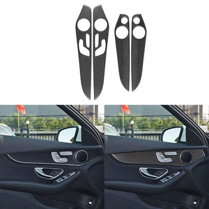 Real Carbon Fiber Interior Door Panel Cover For Benz C Class W205 GLC X253 15-20 - Imagen 1 de 8