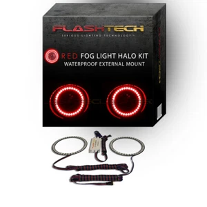 RED External LED Fog Light Halo Ring Kit for Jeep Grand Cherokee 05-10 - Picture 1 of 2